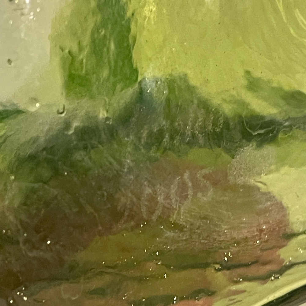 Blenko Glass Green Water Bottle 8" Double Spout made in USA - Picture 3 of 3